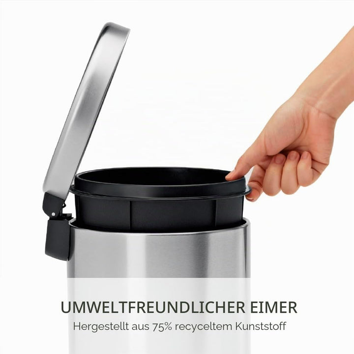 simplehuman CW1852CB 4,5 Liter, runder Treteimer, kleiner Mülleimer Bad Badezimmer Büro Schlafzimmer