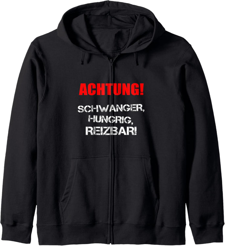 Achtung Schwanger Lustiger Spruch Schwangere Mutter Mama Kapuzenjacke