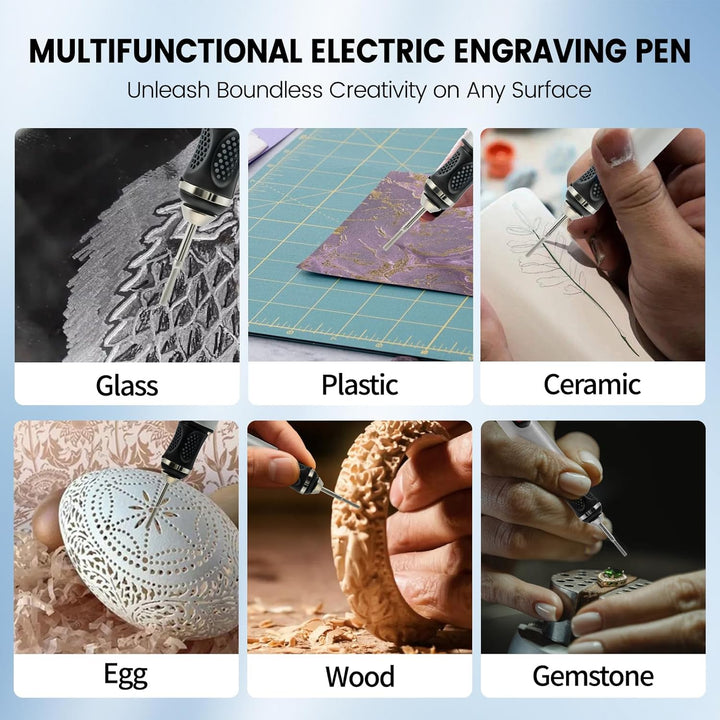 Elektrischer Gravierstift mit 30 Bit, multifunktionales Gravurwerkzeug, 3 Geschwindigkeitsstufen, tr