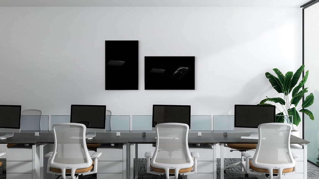 ALLboards Glasboard Magnetisch Schwarz 60x40cm, Rahmenlos, Glastafel, Magnettafel, Gehärtetes Glas,