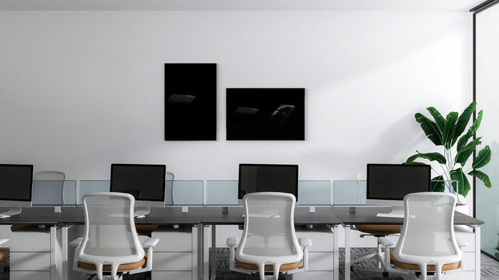 ALLboards Glasboard Magnetisch Schwarz 60x40cm, Rahmenlos, Glastafel, Magnettafel, Gehärtetes Glas,