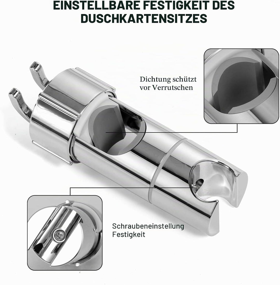 Vinabo Duschkopfhalterung, ohne Bohren, 18 – 25 mm Durchmesser, verstellbar, Halterung für Handbraus