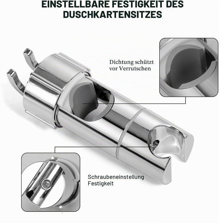 Vinabo Duschkopfhalterung, ohne Bohren, 18 – 25 mm Durchmesser, verstellbar, Halterung für Handbraus
