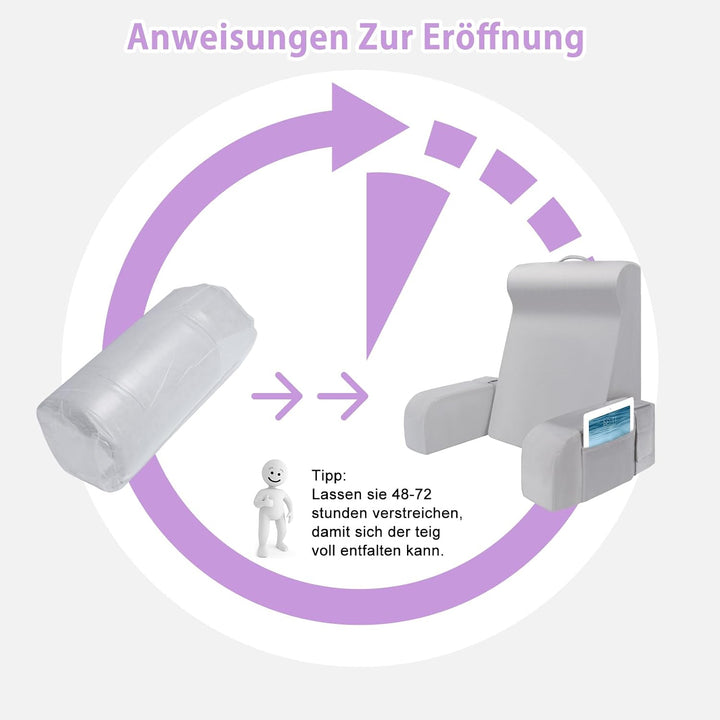 Babenest Lesekissen mit Abnehmbare Armlehnen, Komfortabel und Leicht Rückenkissen für Bett und Sofa,