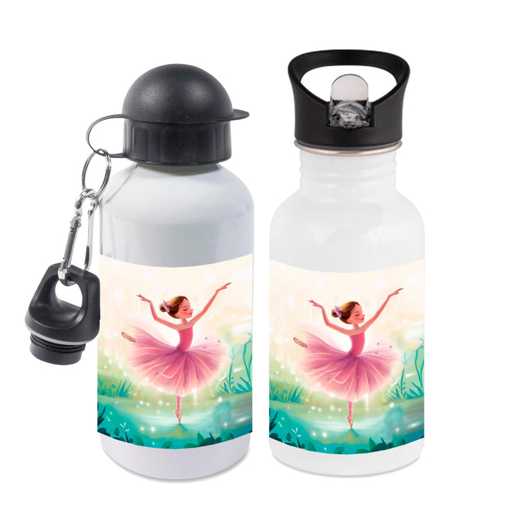 Trinkflasche mit Name/wahlweise 400ml, 500ml oder 600ml + Schriftwahl für Name + Edelstahl oder Alum