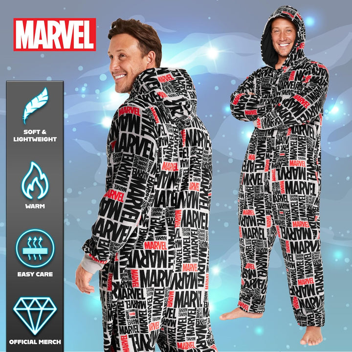 Marvel Kapuzen Flausch Fleece Onesies für Herren und Jugendliche - Bequeme Loungewear S-3XL - Gesche