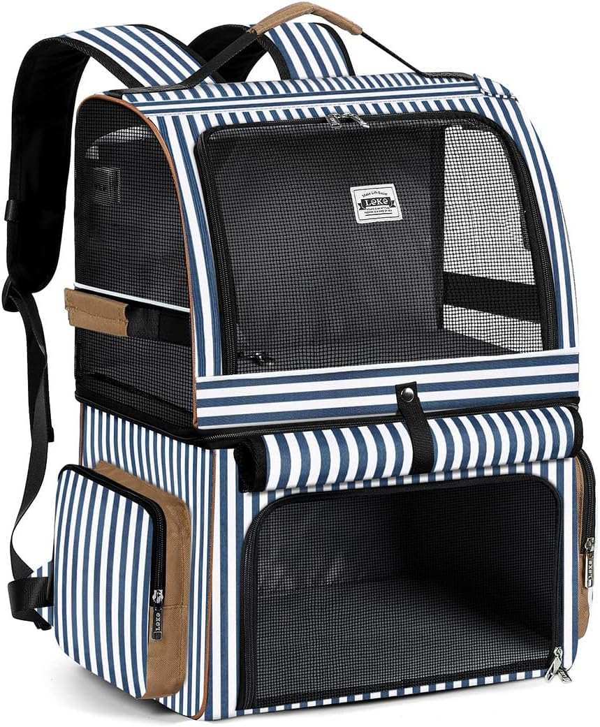 Doppellagige Katzen Rucksack für 2 Katzen Grosse Katzen Transport Rucksack Faltbare Haustier Rucksac