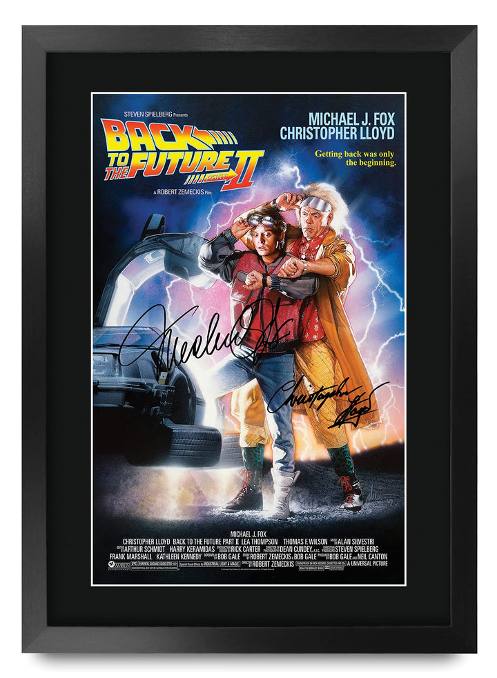 HWC Trading A3 FR Zurück in die Zukunft 2 Poster Cast Signed Geschenk gerahmt Printed Autogramm Chri