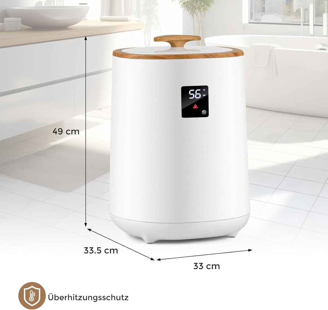 COSTWAY 18L Handtuchwärmer Eimer, Deckenwärmer mit LED-Anzeige & automatischer Abschaltung, tragbare