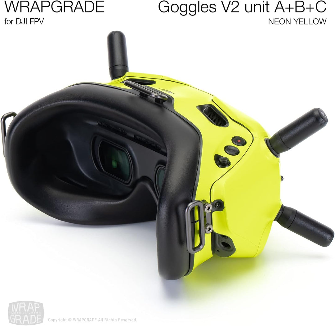 WRAPGRADE Skin Kompatibel mit DJI FPV | Goggles V2 (NEON Yellow)