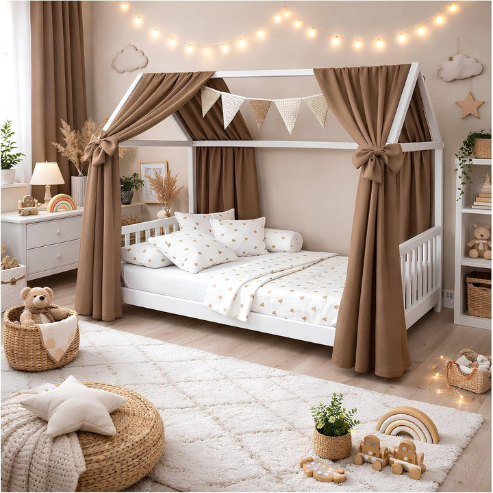 Generisch Baby Delux Hausbett Himmel Betthimmel aus Musselin 2-teilig 160x300 cm 2 Stück für Kinderb
