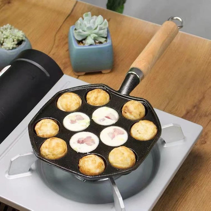 Takoyaki Octopus Pan, Takoyaki-Maker, Antihaftbeschichtete Takoyaki-Grillpfanne mit Abnehmbarem Grif