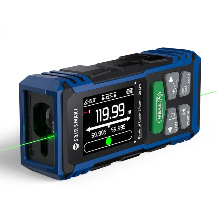 SainSmart Dual-Laser-Entfernungsmesser, 120 m, wiederaufladbarer Entfernungsmesser mit beleuchtetem