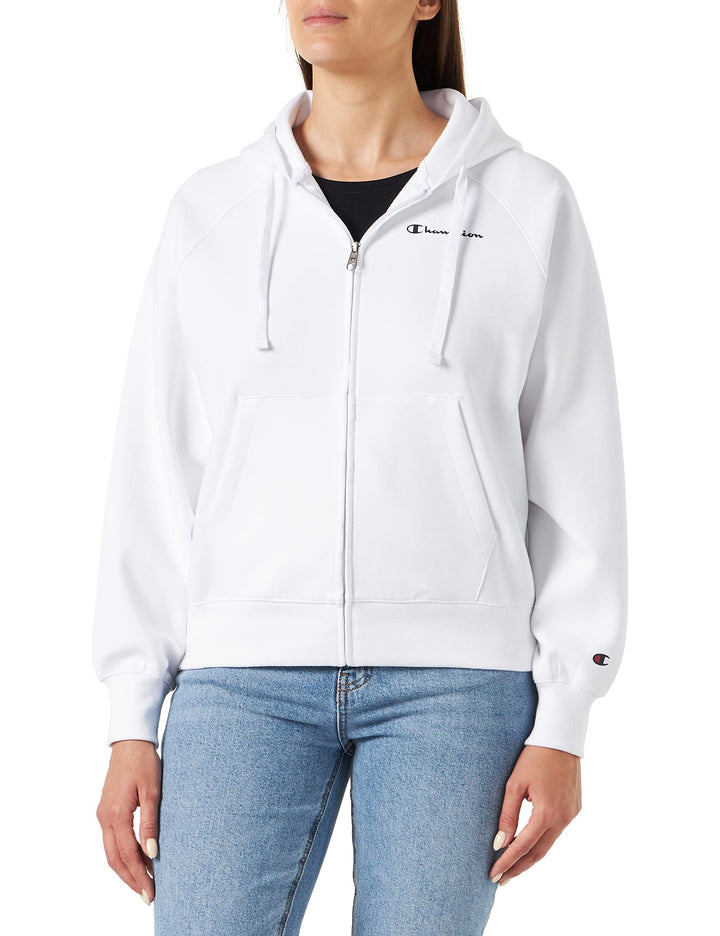 Champion Damen Legacy American Classics Stretch Interlock Small Logo Boxy Full Zip Kapuzenpullover M
