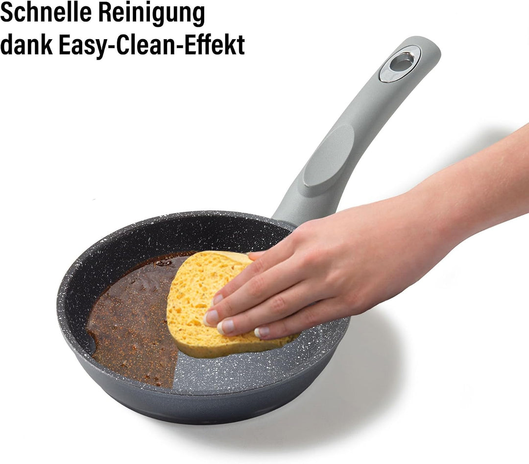 STONELINE Gourmundo Bratpfanne, 16 cm, antihaftbeschichtete Pfanne mit echten Steinpartikeln, alle H