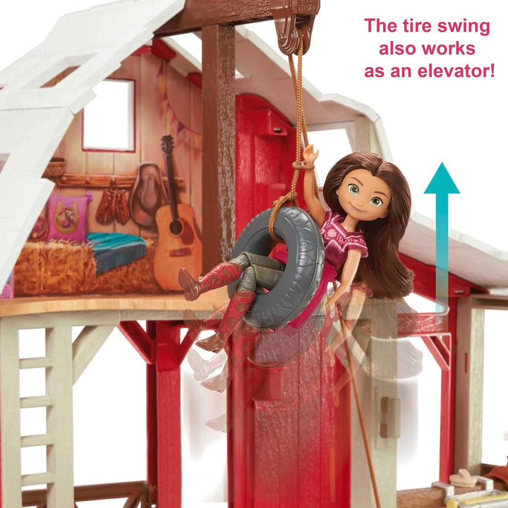 Dreamworks Spirit HDK57 - Deluxe Reiterhof Spielset, Puppe Lucky, Pferd Sprit, Pferdefigur, Stall, A