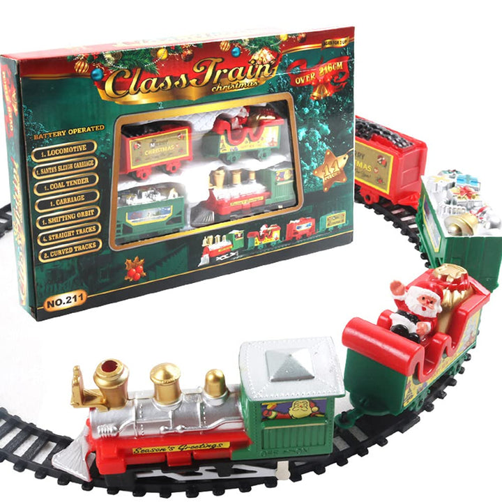 Elektrisches Weihnachtseisenbahn-Set für unter den Weihnachtsbaum, Weihnachtszug Kinderspielzeug, Ei