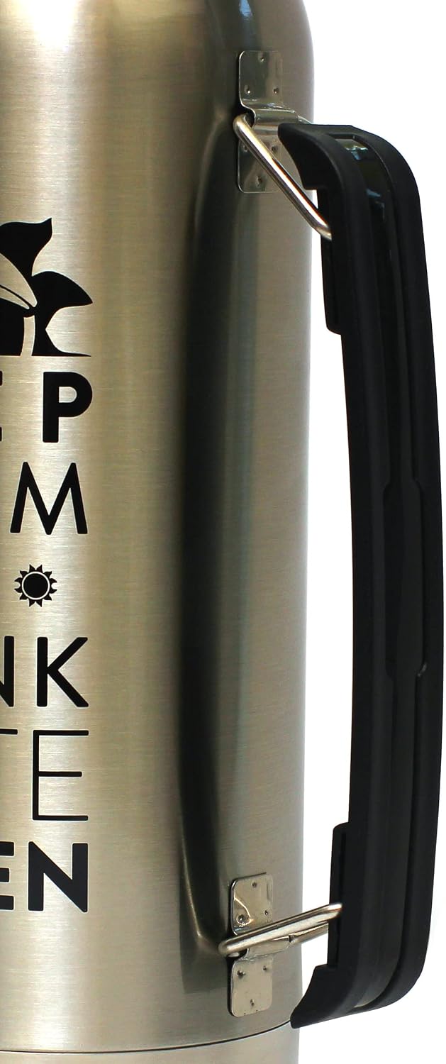 Mate Green Largoinox Vacuum Flask 1L Schwarz ● INOX 18/8 Edelstahl Thermoflasche ● Ideal für Mate Te