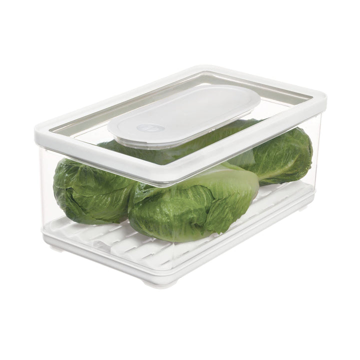 iDesign Vorratsbehälter mit Deckel, grosser Kühlschrankorganizer für Obst &amp; Gemüse mit Luftregulieru