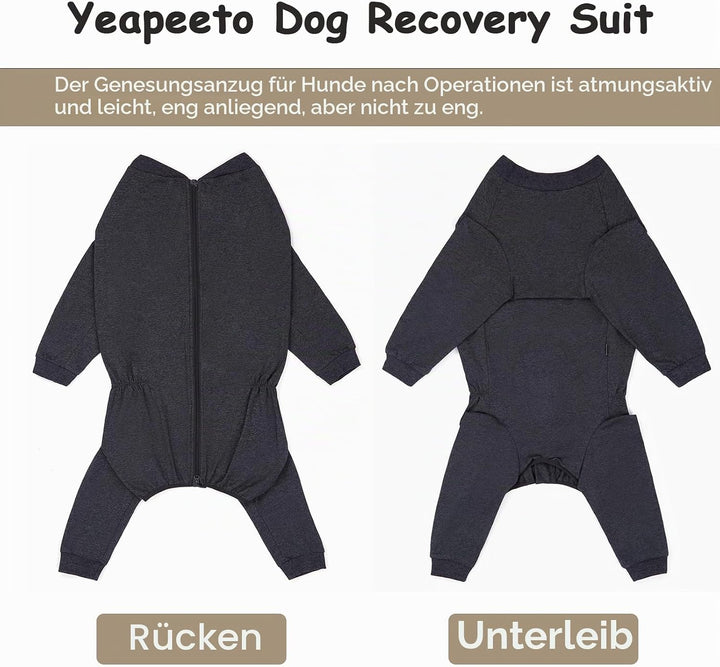 Yeapeeto Einteiler für Hunde, zur Erholung, für grosse und mittelgrosse Hunde, Schlafanzug, Ganzkörp