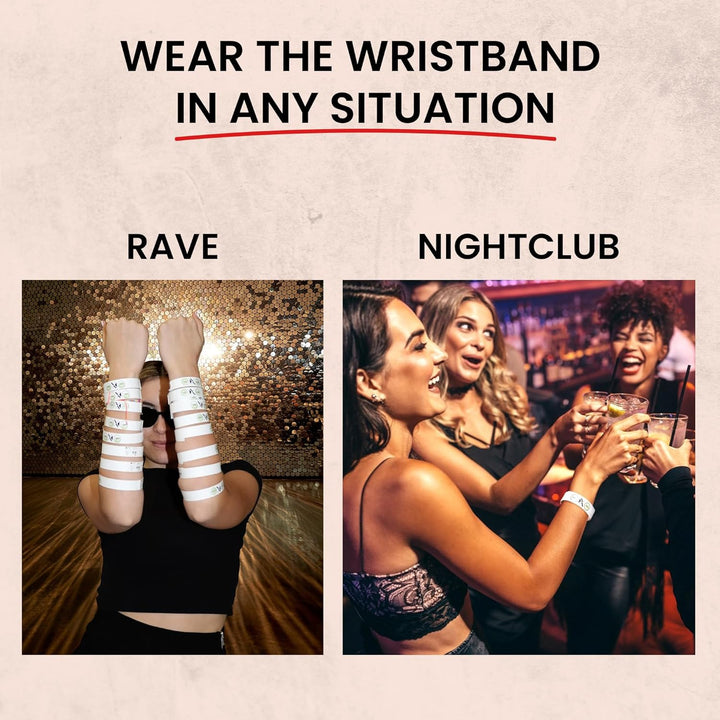 Drinkcheck Armband - Dein Schutz vor KO Tropfen | Teste Dein Getränk auf KO Tropfen GHB | Beige | 4