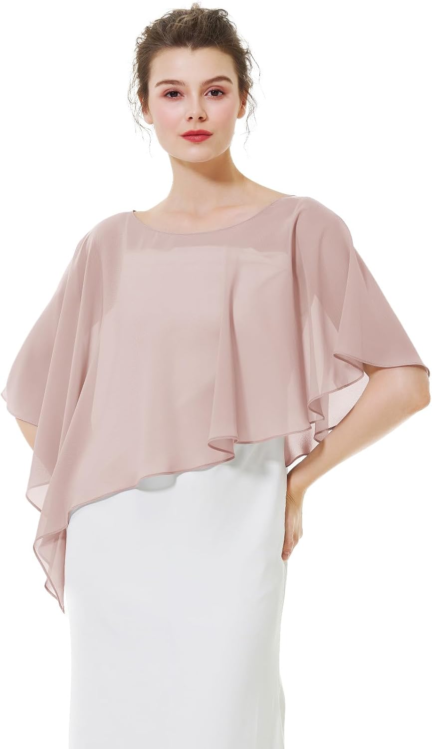 BEAUTELICATE Damen Chiffon Schal Stola Eleganten Cape Umhang für Braut Sommer Hochzeits Festliche Ab
