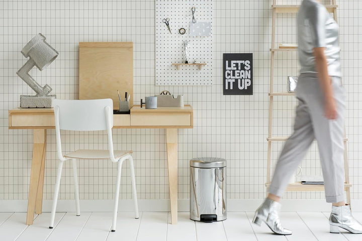 Brabantia 113581 Treteimer mit Inneneimer aus Kunststoff, stahl, Brilliant Stahl, 12 Liter 12 Liter
