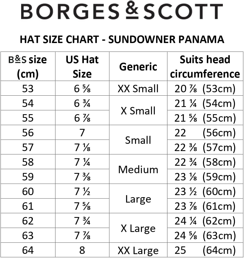 Borges &amp; Scott “Sundowner” Panamahut - Sehr Leichter und atmungsaktiver echter Panamahut XS Goldener