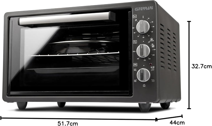 G3 Ferrari G10147 Rostò Titanium 37, Umluft-Elektrobackofen, 37 L, 1500 W, bis 300 °C, 5 Garprogramm