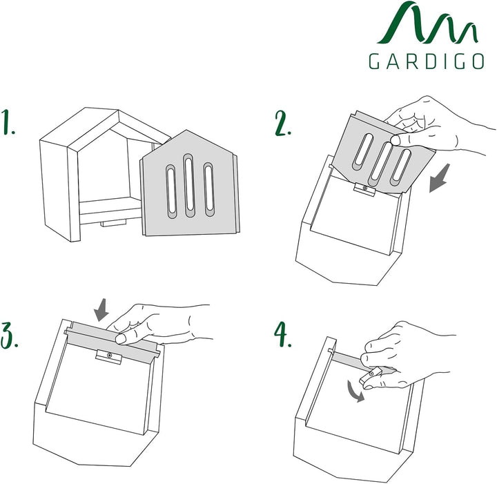 GARDIGO® Tier-Haus System | Nistkasten Vogelhaus Insektenhotel Schmetterlingshaus Futterhaus | Einzi