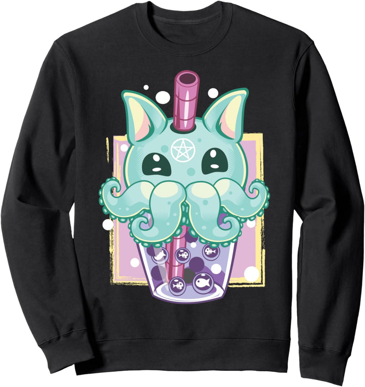 Kawaii Pastel Goth Creepy Creature Boba Bubble Tea Vaporwave Sweatshirt