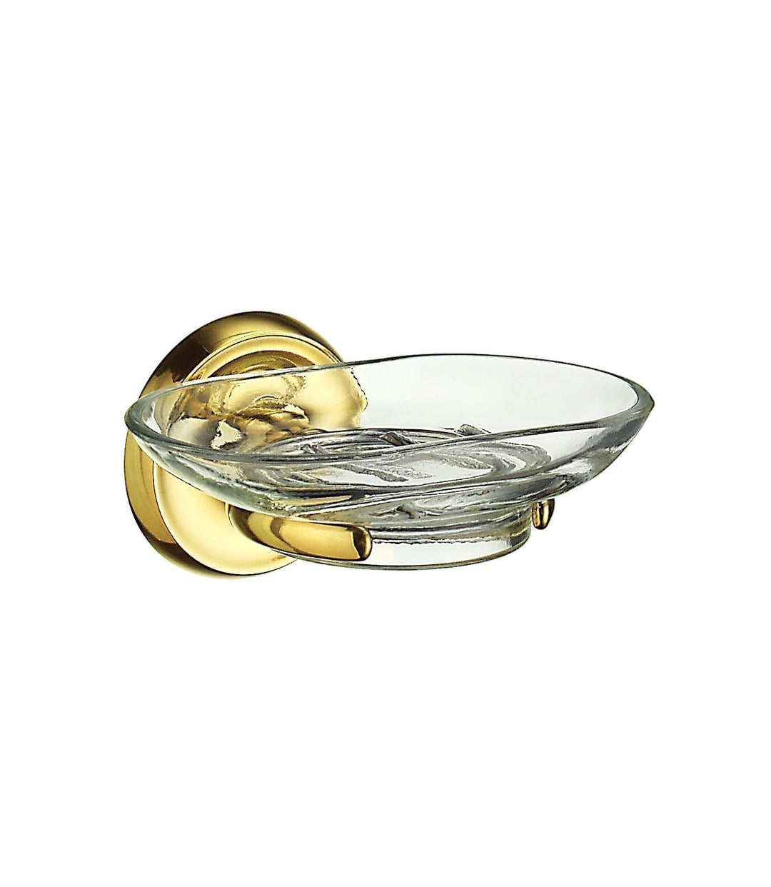 SMEDBO Holder with Glass Soap Dish, Polished Brass V242 Villa Halter mit Seifenschale aus Glas, poli