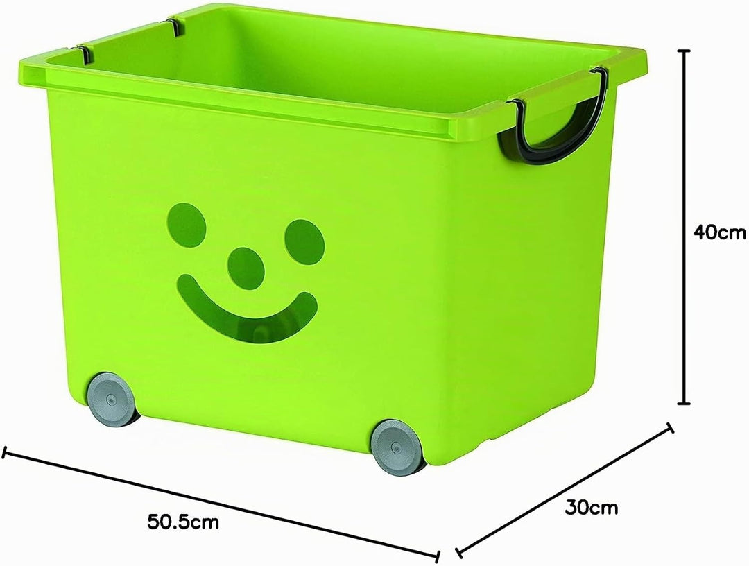 Iris Ohyama, Box, Behälter, Kinderspielzeug-Organizer, 2er-Set, 34 l, BPA-frei ? KCB-43 ? grün, stap