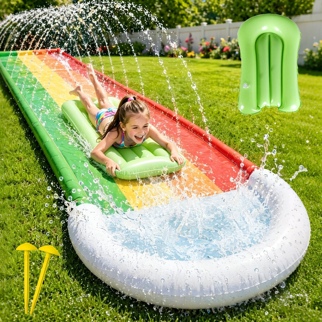 Wasserrutsche Garten für Kinder,Wasserspielzeug Wasserrutschmatte mit 1 Bodyboards,Single Waterslide