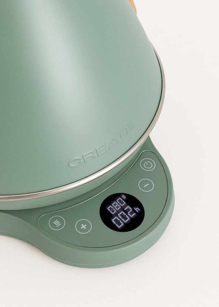 CREATE/KETTLE RETRO PRO/Wasserkocher mit Temperaturregelung 1L Salbeigrün/Automatische Abschaltung,