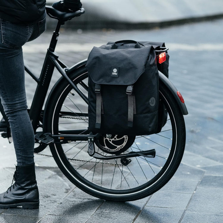 AGU Essentials DWR Urban Doppelte Fahrradtasche für Gepäckträger, 36L Gepäckträgertasche Fahrrad, Wa