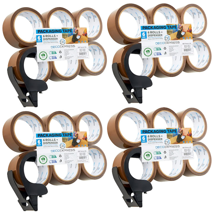 Paketklebeband mit Abroller Set, Paketbandabroller und Rollen Paketklebeband zum Verpacken Extra Str