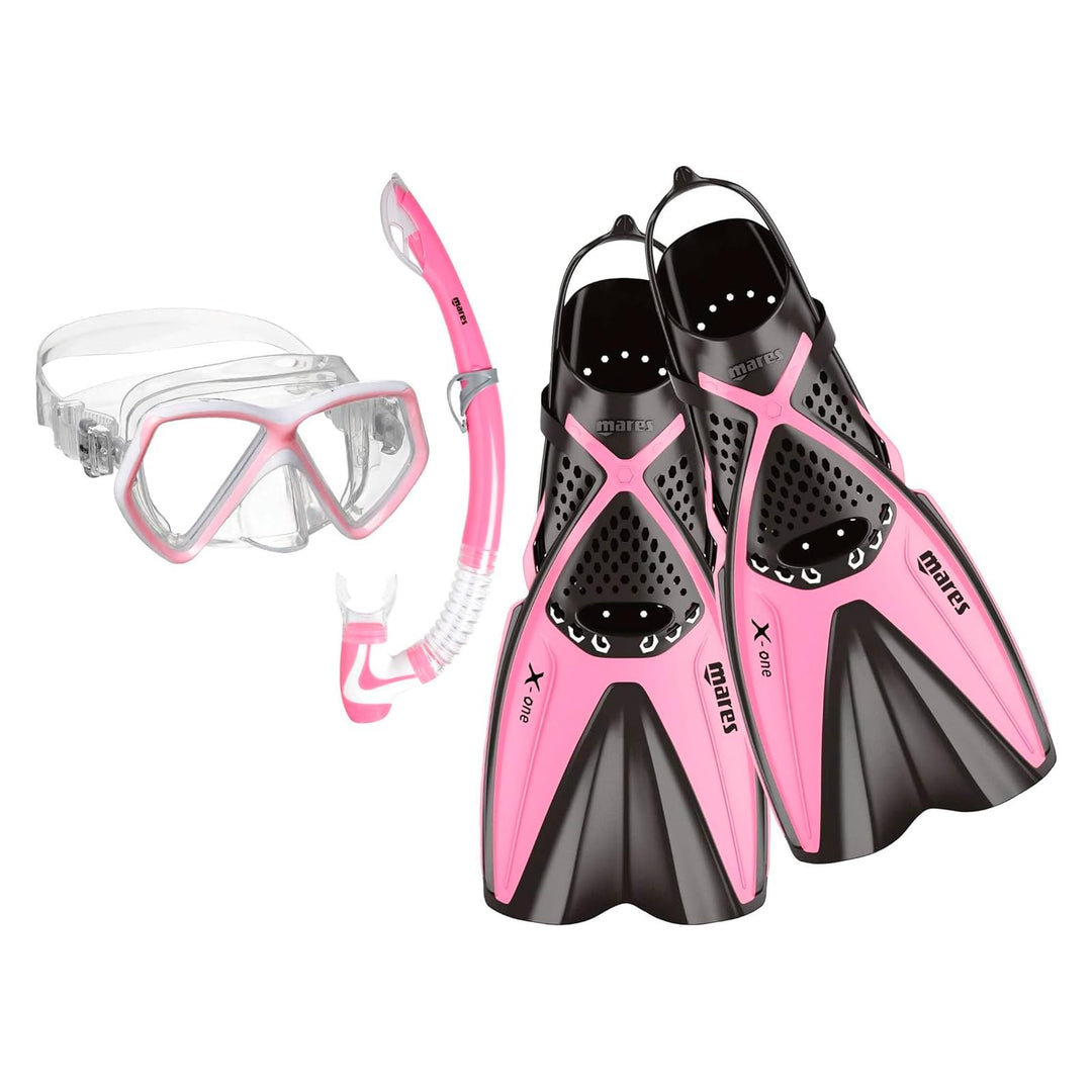 Mares Jungen Set X-one Pirate Tauchmaske, Schnorchel und Flossen XS Rosa, XS Rosa
