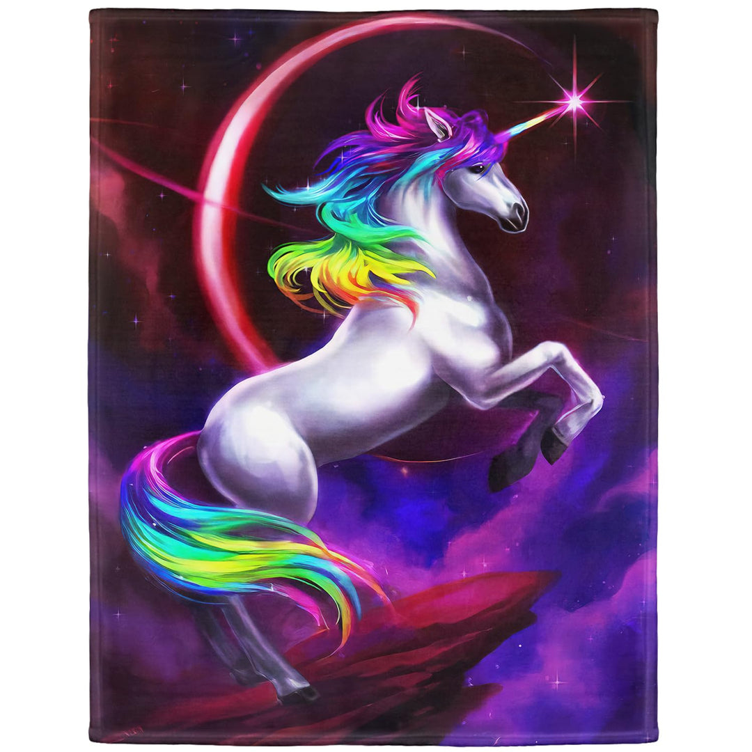 YISUMEI Decke 125x150 cm Kuscheldecken Sanft Flanell Weich Fleecedecke Bettüberwurf Einhorn Traum 12