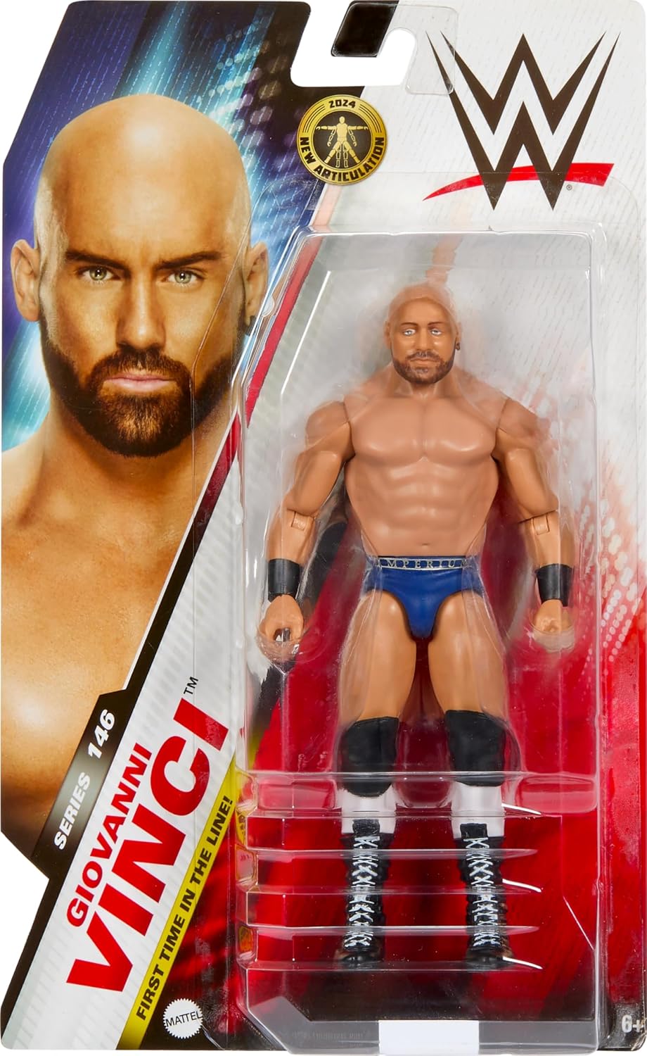 Mattel WWE Actionfigur, 15,2 cm grosses Sammlerstück Giovanni Vinci mit 10 Gelenkpunkten &amp; lebensech