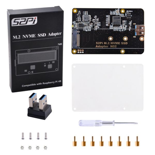 GeeekPi M.2 NVME SSD Storage Expansion Board for Raspberry Pi 4, Only Support M.2 NVME SSD (Raspberr