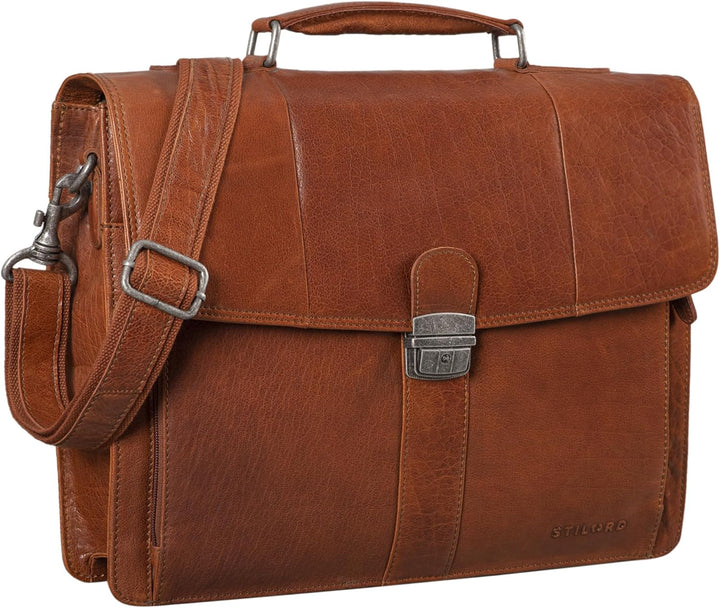 STILORD 'Havanna' Leder Businesstasche A4 Gross Klassische Aktentasche Arbeitstasche Abnehmbarer Sch