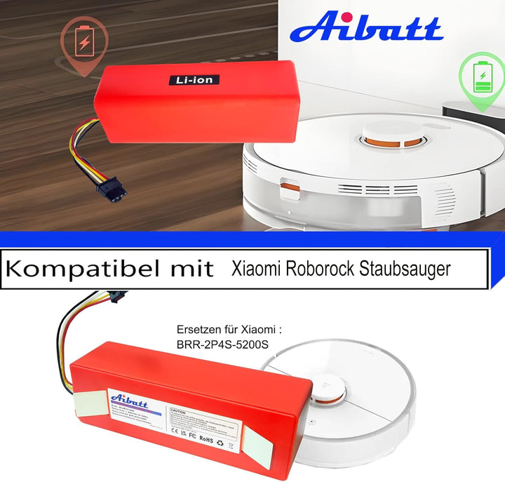 6800mAh Ersatzakku für Xiaomi Mi S5 / S6 / S7 / Q5 / Q7 Max MaxV Ultra Pure Staubsauger, akku für Ro