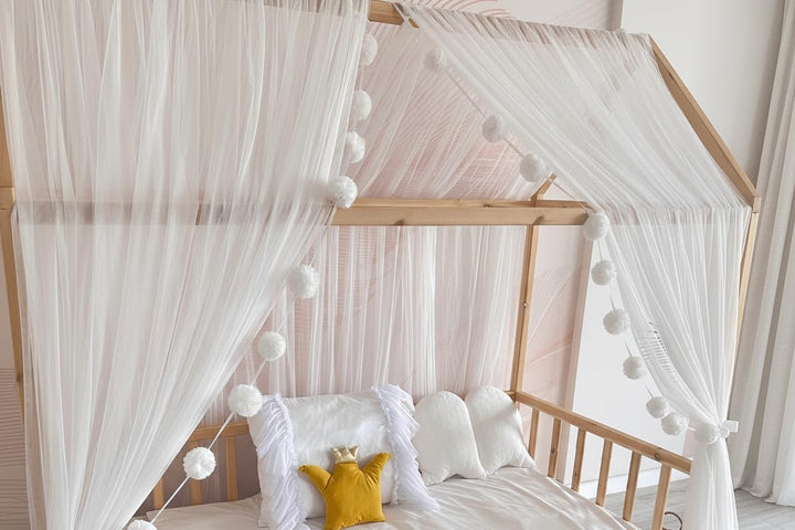 Baby Fancyroom Hausbett Himmel Betthimmel für Kinderbett Kinderzimmer Baldachin Bettvorhang Betthimm