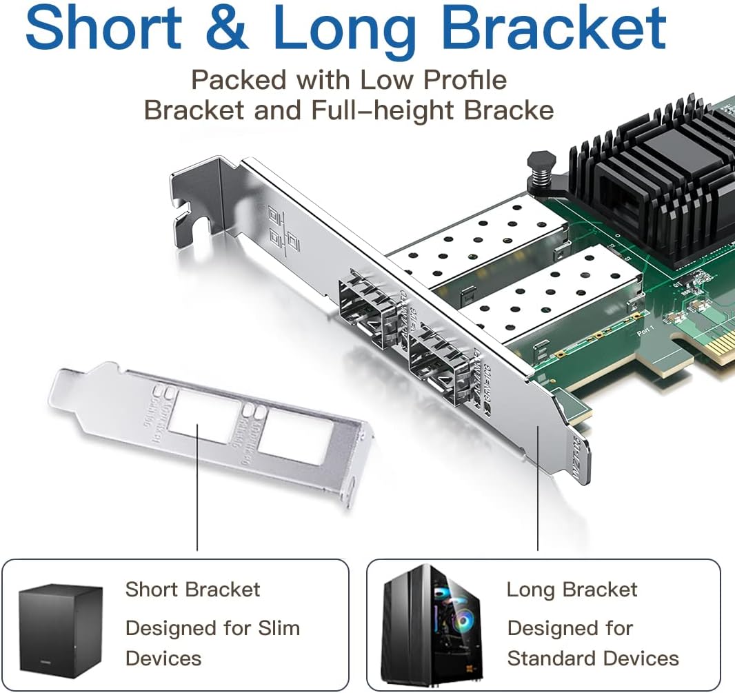 10Gb SFP+ PCI-E Netzwerkkarte NIC, Compare to Intel X520-DA2, with Intel 82599ES Chip, Dual SFP+ Por