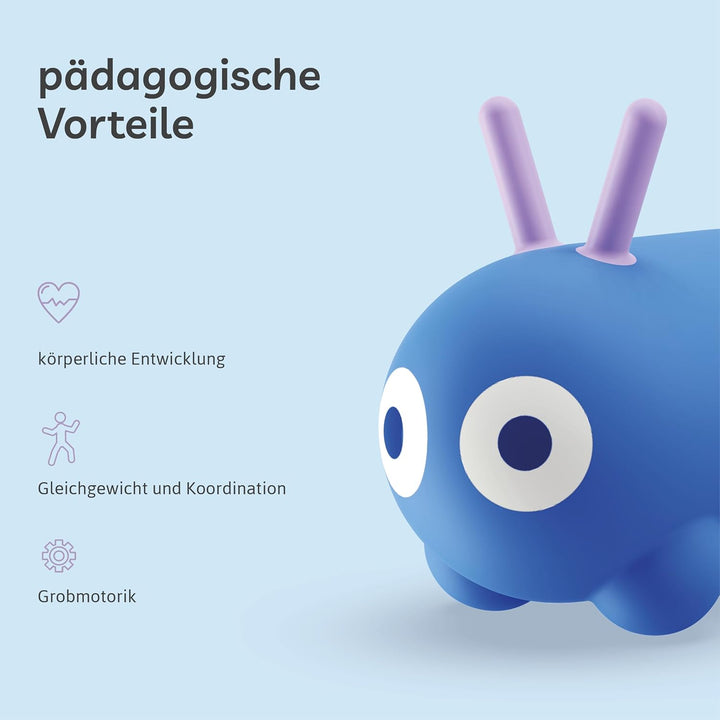 Quut – Skippi-Sprungtier – Aufblasbares Hüpfspielzeug – drinnen und draussen – Pumpe inklusive – 35