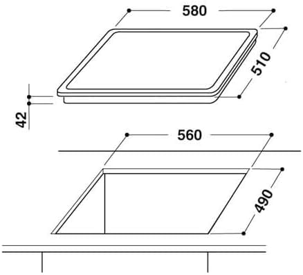Whirlpool AKM9010NE Platte – Platten (integriert, Keramik, Glaskeramik, schwarz, drehbar, oben recht