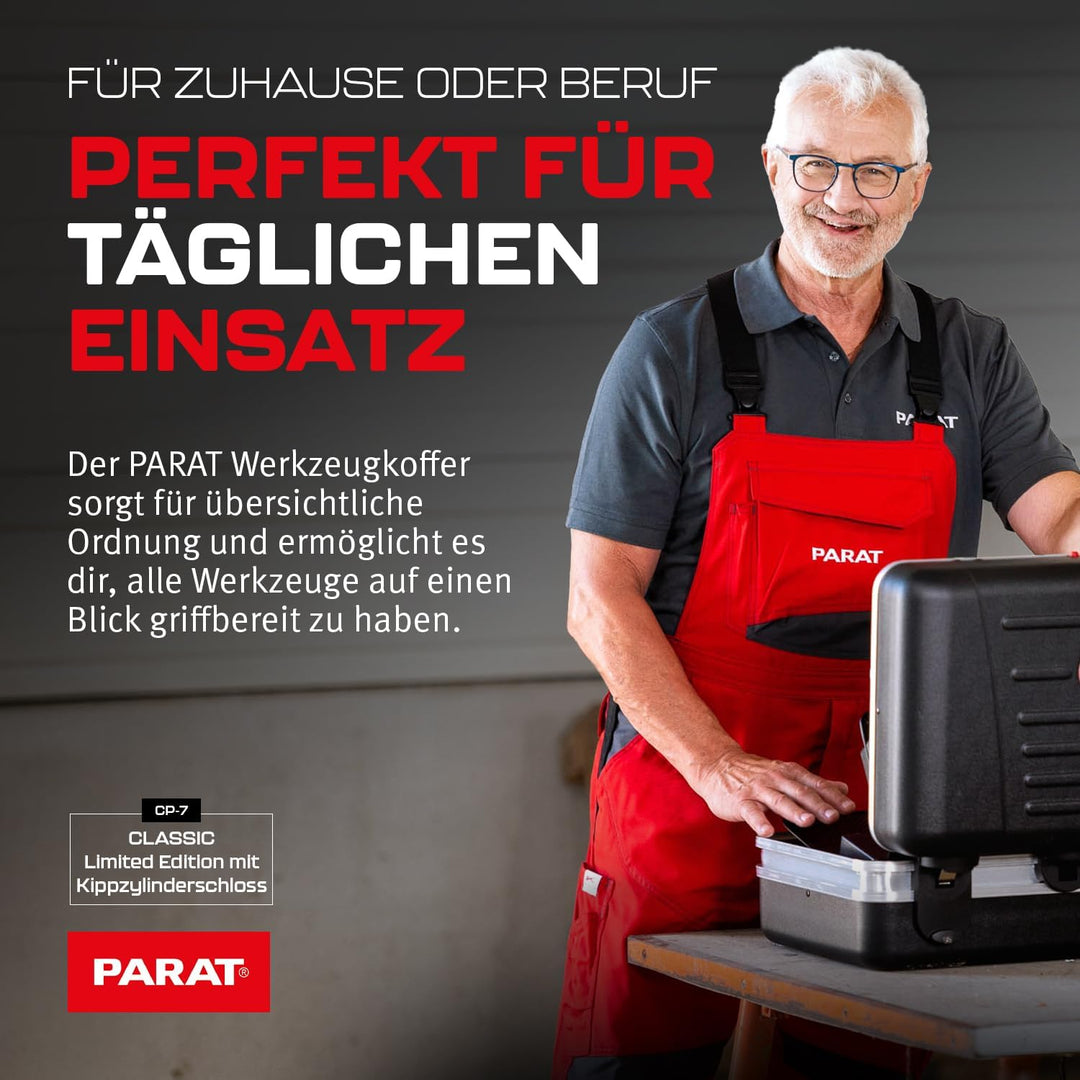 Parat Werkzeugkoffer Limited Edition | Werkzeug Koffer mit Soft-Touch X-ABS Oberfläche | CP-7 Halter
