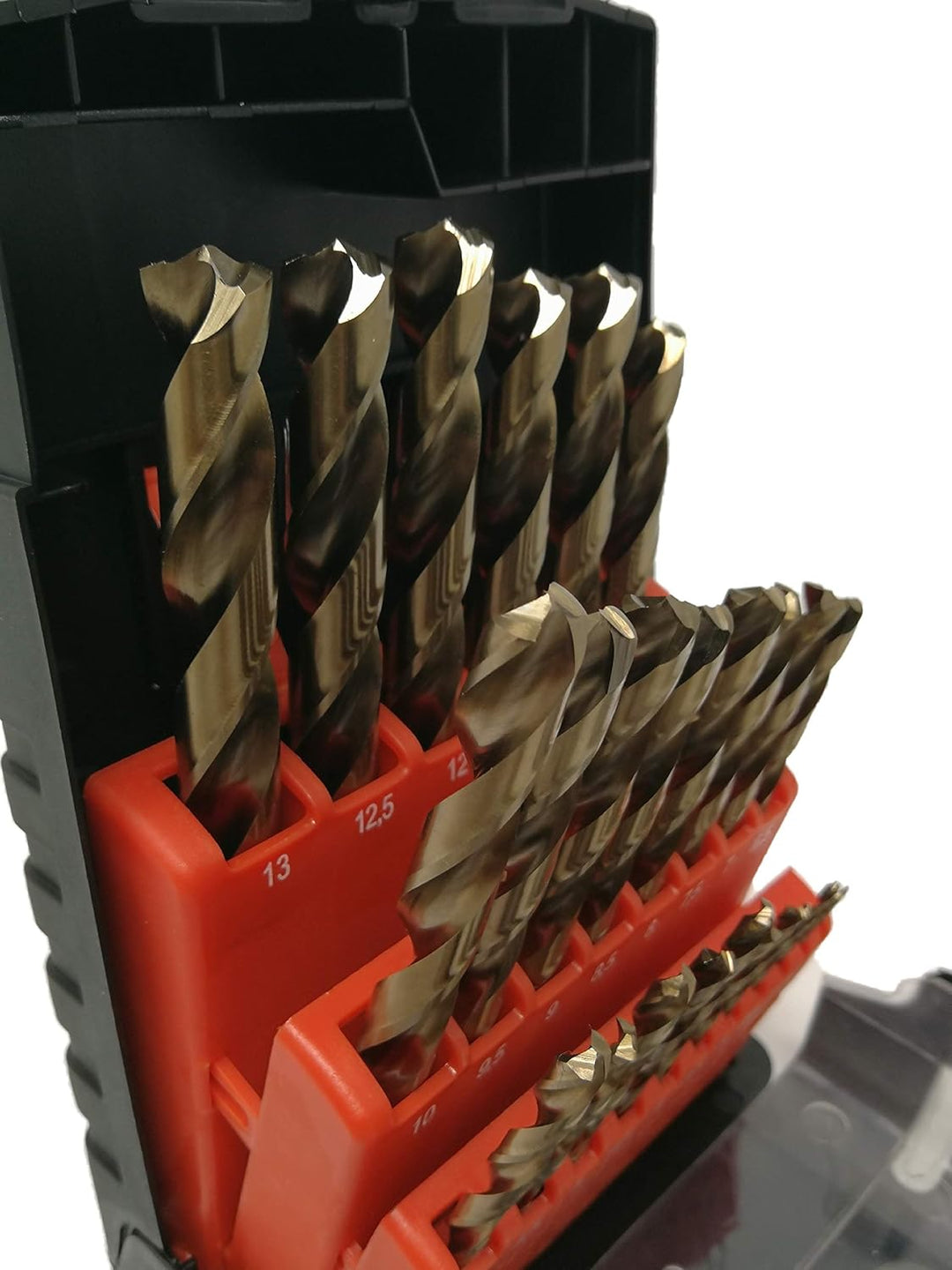 HSS-CO M35 25-tlg. Präzisions - Metallbohrer Set 1-13mm > 0,5mm steigend mit Turbo Spitzenanschliff,