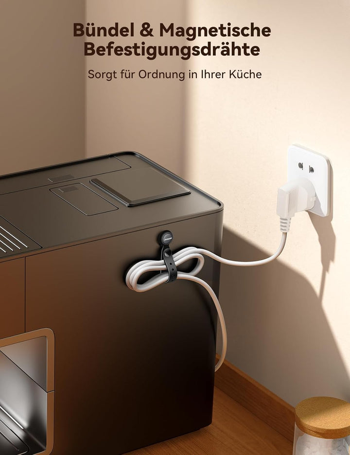 JOYROOM 12 Stück Magnetische Kabelbinder Schwarz, [2024 Neueste] Multifunktionale Silikon Kabelbinde